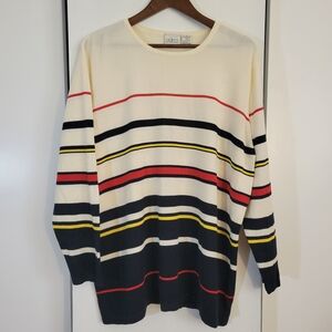 Liz Claiborne Multicolor Striped Crewneck Sweater